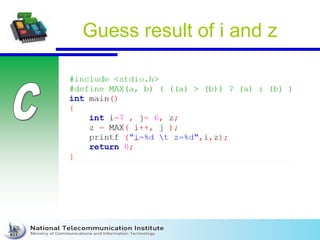 Guess result of i and z
 