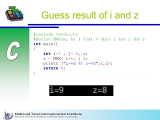 Guess result of i and z
 