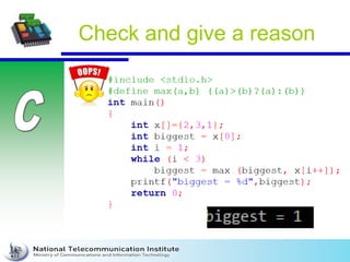 Check and give a reason
 