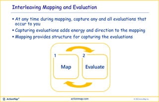  At any time during mapping, capture any and all evaluations that
occur to you
 Capturing evaluations adds energy and di...