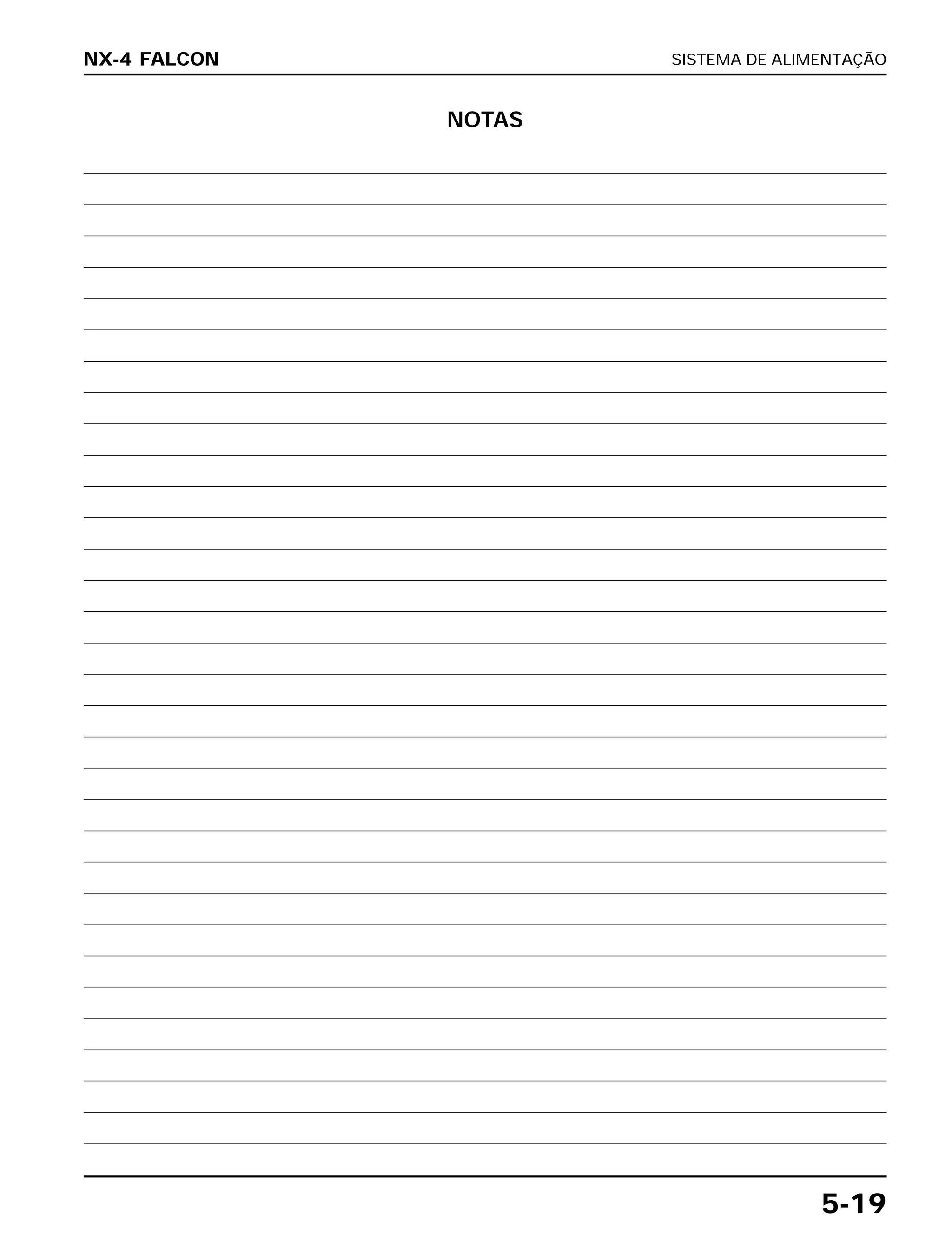 SISTEMA DE ALIMENTAÇÃO
5-19
NX-4 FALCON
NOTAS
 