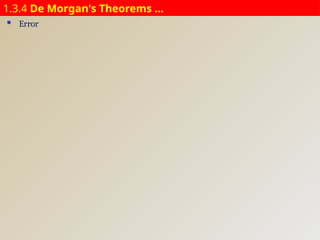 1.3.4 De Morgan's Theorems …
 Error
 