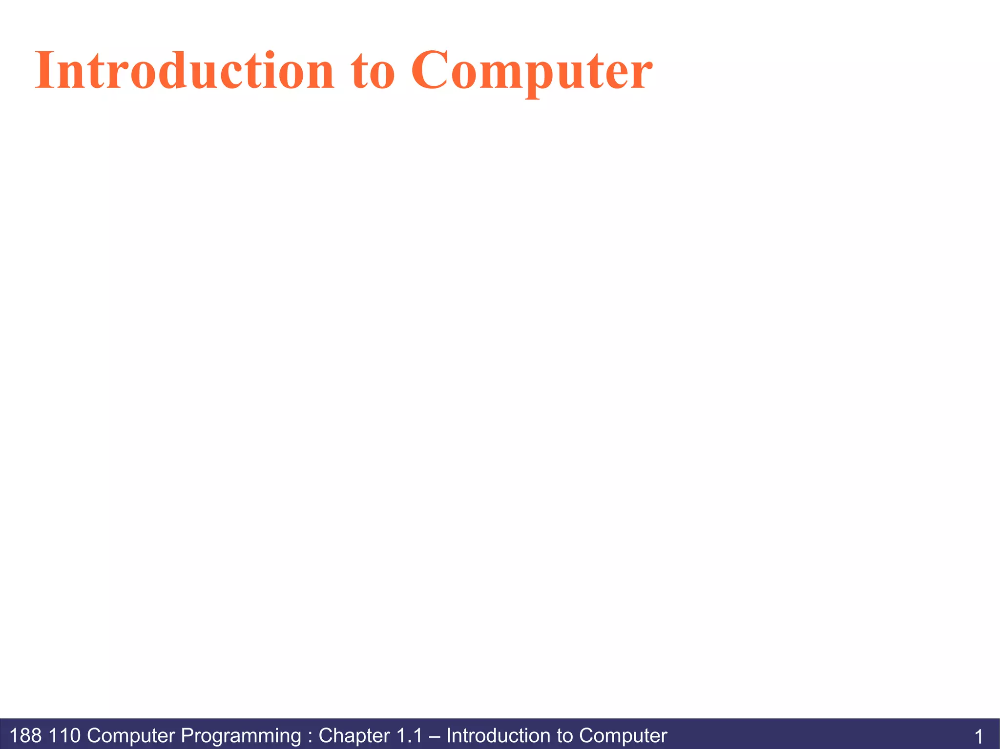 01 - Introduction to Computer | PDF