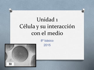 Unidad 1
Célula y su interacción
con el medio
8º básico
2015
 