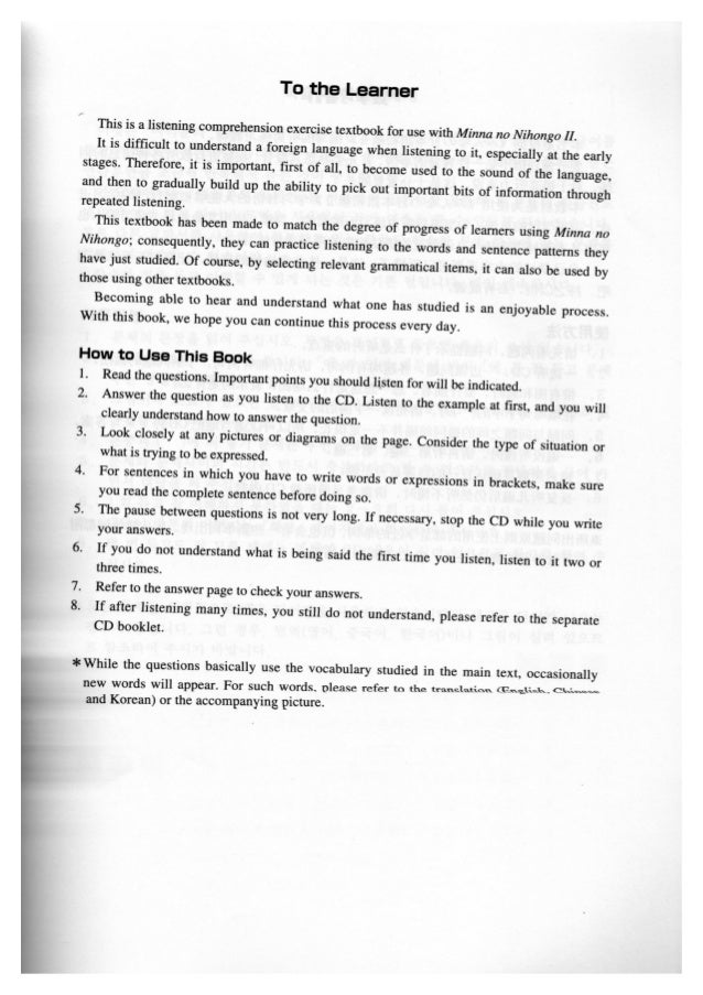 Minna No Nihongo 1 Listening Cd
