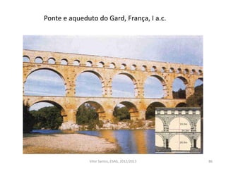 Ponte e aqueduto do Gard, França, I a.c.
86Vítor Santos, ESAG, 2012/2013
 