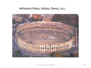 Anfiteatro Flávio, Coliseu, Roma, I d.c.
90Vítor Santos, ESAG, 2012/2013
 