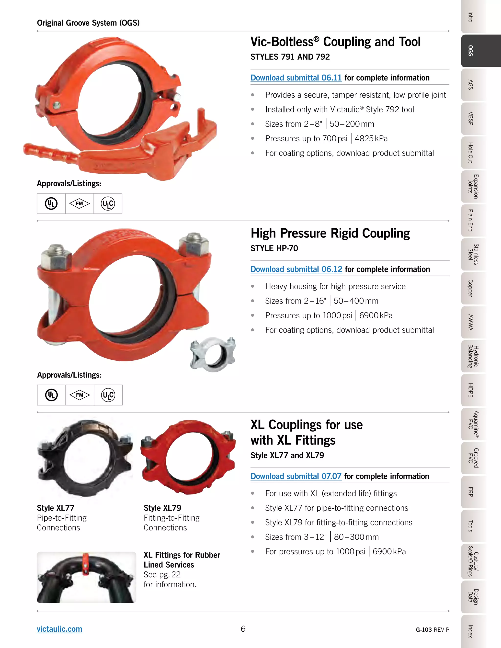 Victaulic G103 Product Catalog PDF