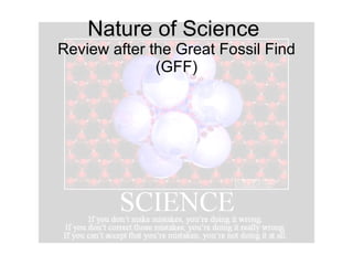 Nature of Science  Review after the Great Fossil Find (GFF) 