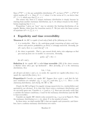 cost of 7, so dcf = 12. Thus, it is in every perfect matching. dad = 5 =
4+3+2,2,2 = cad. Thus it is in some minimumcost matching. Finally,
dce = ,2 = 9,6,5 cce, so c;e is not in any minimumcost matching.
Therefore,
Pr uniqueminimumcost matching  Pr cij 6= dij for all i;j
= 1 ,Pr cij = dij for some i;j
 1 ,
X
i;j2E
Pr cij = dij
 1 ,m  1
2m
= 1
2:
The equation in the next to last line is justi ed by our selection of
m = jEj and the fact that dij is independent of cij, so that the probability
of cij being equal to the particular value dij is either 1
2m i dij is in the
range 1;::: ;2m or 0 otherwise. 

Notice that if we repeat the algorithm with new random cij's, then the second
trial will be independent of the rst run. Thus, we can arbitrarily reduce the error
probability of our algorithm, since the probability of error after t iterations is at most
1
2
t
.
Also, note that, in the proof, we do not make use of the assumption that we are
working with matchings. Thus, this proof technique is applicable to a wide class of
problems.
2.1 Constructing a Perfect Matching
In order to construct a perfect matching, assume that there exists a unique minimum
cost matching which we have shown to be true with probability at least 1
2 with cost
c. The determinant of A will then be an odd multiple of 2c
. By expanding the
determinant along row i, it can be computed by the following formula:
X
j
2cijaijdetAij3
where Aij is the matrix created by removing column i and row j from the matrix A
See gure 3, and the sign depends on the parity of i+j. The term in the summation
above will be an odd multiple of 2c
if i;j 2 M and an even multiple otherwise. So,
we can reconstruct a perfect matching M by letting:
M =
n
i;j j 2cijdetAij is an odd multipleof 2co
:4
Random-8
 