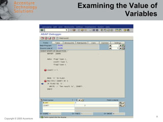 Examining the Value of Variables 