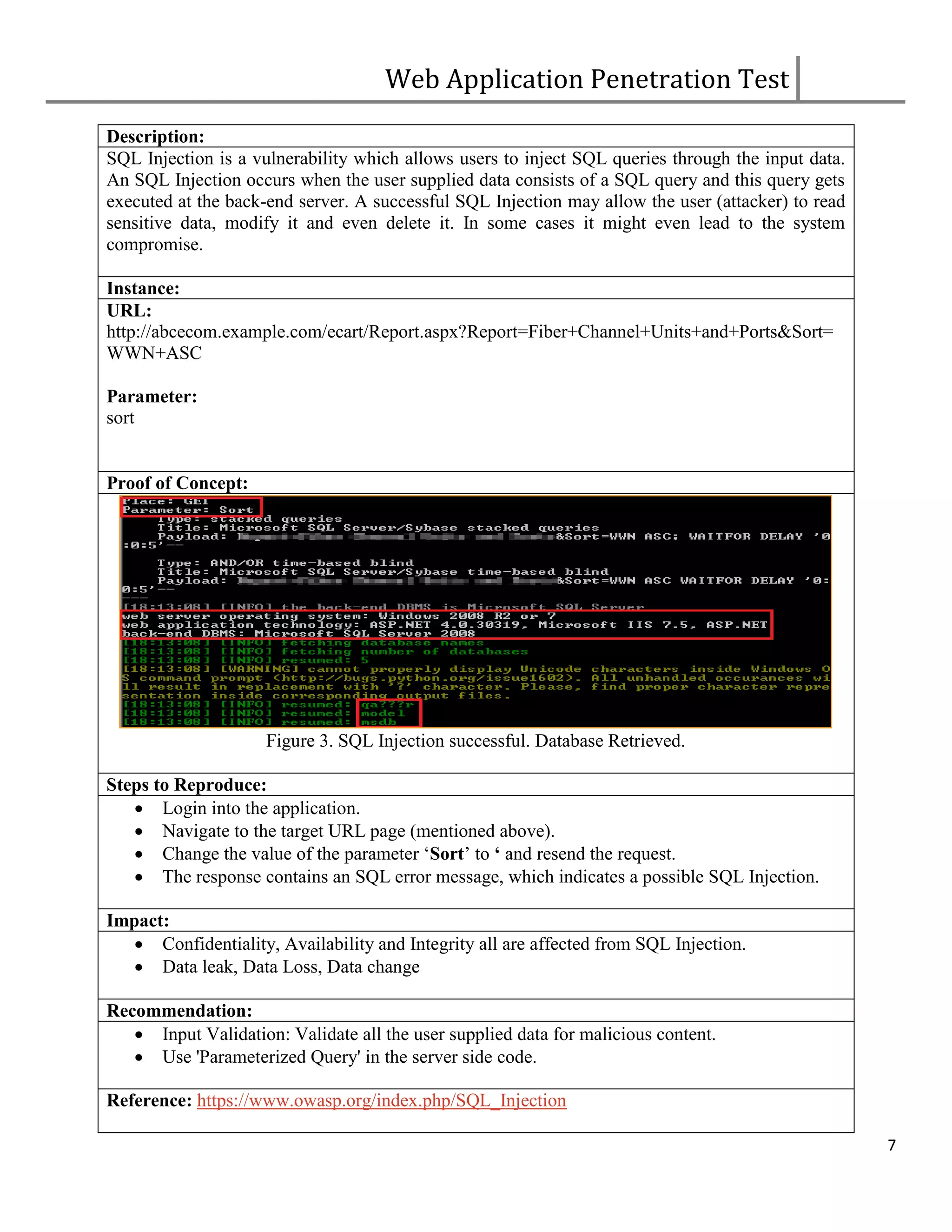 Web PenTest Sample Report | PDF