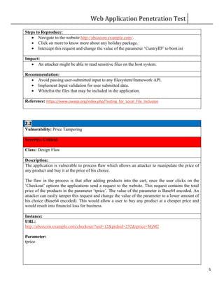 Web PenTest Sample Report | PDF