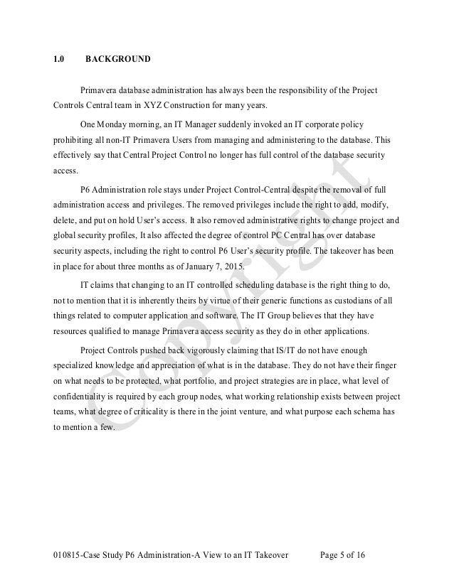 Case study database