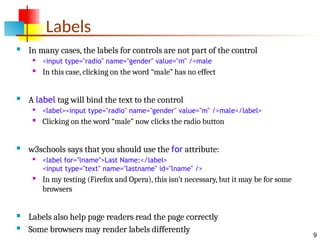 HTML Forms: The HTML element represents a document section containing ...
