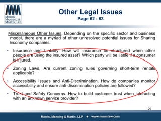 Other Legal Issues
Page 62 - 63
Miscellaneous Other Issues. Depending on the specific sector and business
model, there are...
