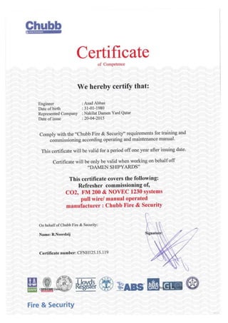 Ajax Novec Certificate
