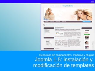 1/9




  Desarrollo de componentes, módulos y plugins

Joomla 1.5: instalación y
modificación de templates
 