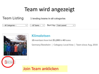 Team wird angezeigt
Join Team anklicken
1