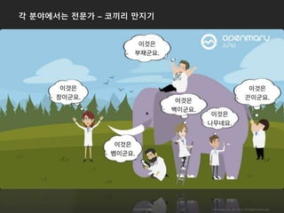 각 분야에서는 전문가 – 코끼리 만지기
 