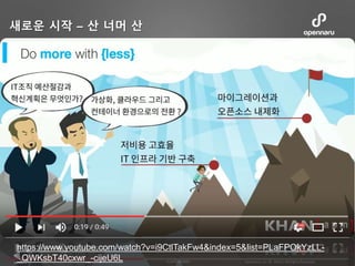 새로운 시작 – 산 너머 산
https://www.youtube.com/watch?v=i9CtlTakFw4&index=5&list=PLaFPOkYzLL-
_QWKsbT40cxwr_-cijeU6L
 