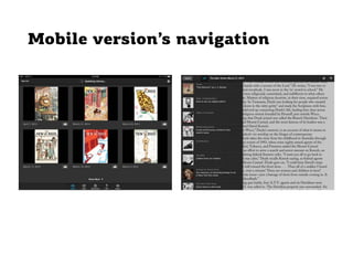 Mobile version’s navigation
 