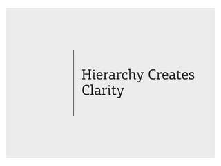 Hierarchy Creates
Clarity
 