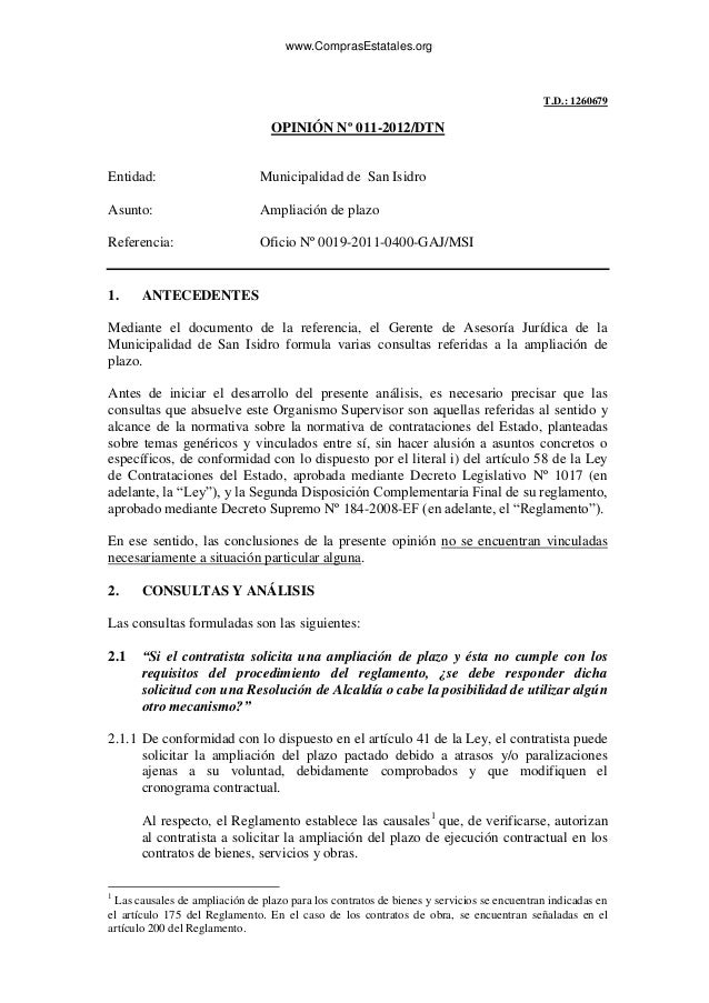 011 12 - pre - mun.de san isidro - ampliacion de plazo 