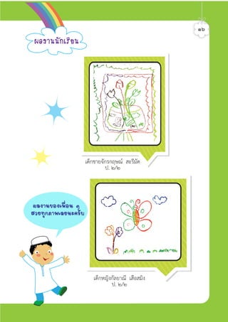 เด็กชายจักรกฤษณ สะรีมัด
ป. ๒/๒
เด็กหญิงกัลยาณี เสือสมิง
ป. ๒/๒
¼Å§Ò¹¹Ñ¡àÃÕÂ¹
๑๖
¼Å§Ò¹¢Í§à¾×èÍ¹ æ
ÊÇÂ·Ø¡ÀÒ¾àÅÂ¹Ð¤ÃÑº
ศิลป์หรรษากล้าสร้างสรรค์ป.2
 