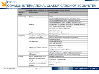 Luca Marescotti 70 / 88
CICES
COMMON INTERNATIONAL CLASSIFICATION OF ECOSYSTEM
 