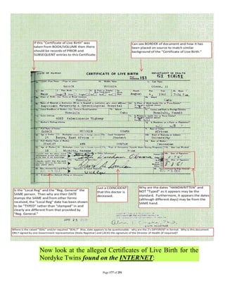 Now look at the alleged Certificates of Live Birth for the
Nordyke Twins found on the INTERNET:

                       Page 177 of 291
 