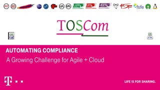 Automating Compliance
A Growing Challenge for Agile + Cloud
 