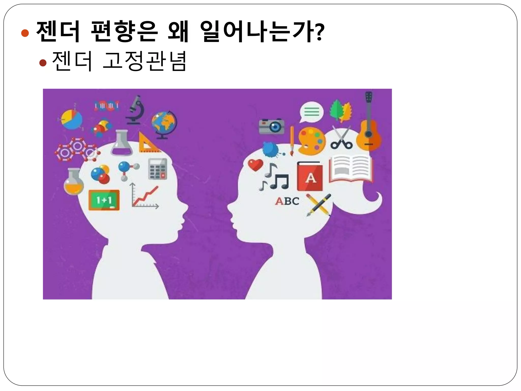  젠더 편향은 왜 일어나는가?
 젠더 고정관념
 
