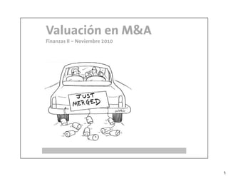 1
Valuación en M&A
Finanzas II – Noviembre 2010
 