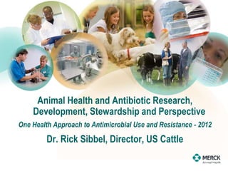 Animal Health and Antibiotic Research,
Development, Stewardship and Perspective
One Health Approach to Antimicrobial Use and Resistance - 2012
Dr. Rick Sibbel, Director, US Cattle
 