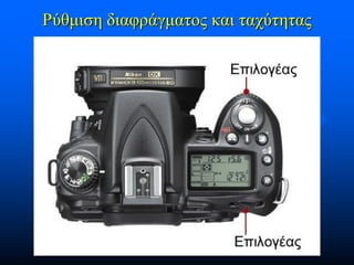 Ρύθμιση διαφράγματος και ταχύτητας

 