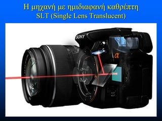 Η μηχανή με ημιδιαφανή καθρέπτη
SLΤ (Single Lens Translucent)

 