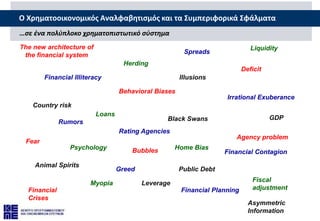 Ο Χρηματοοικονομικός Αναλφαβητισμός και τα Συμπεριφορικά Σφάλματα
The new architecture of
the financial system
Financial I...