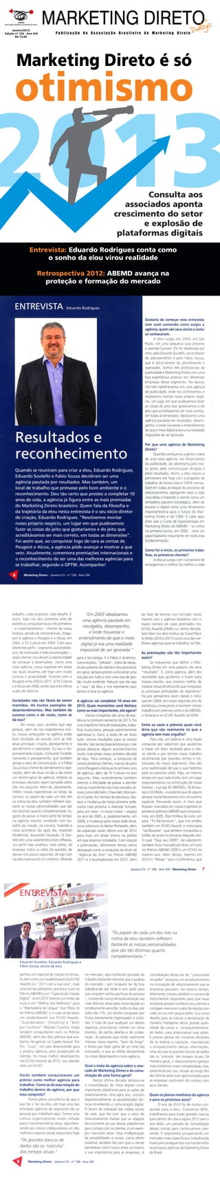 Entrevista Eduardo Rodrigues (e|ou) - Revista Marketing Direto (ABEMD) nº 128, janeiro de 2013 