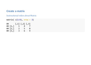 R Matrix Math Quick Reference | DOCX