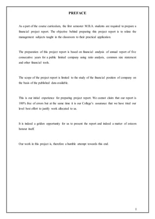 A Project Report On Financial Analysis Of Eicher Motors Limited | PDF