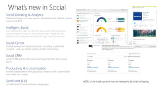 Why Customer Engagement by Microsoft
One Microsoft
True end to end,
productivity solutions for
customer engagement
across ...