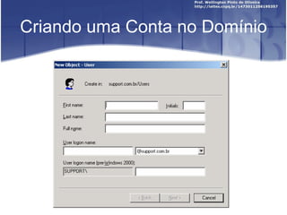 Criando uma Conta no Domínio 