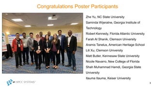 Congratulations Poster Participants
3
Zhe Yu, NC State University
Saminda Wijeratne, Georgia Institute of
Technology
Robert Kennedy, Florida Atlantic University
Farah Al Shanik, Clemson University
Aramis Tanelus, American Heritage School
Lili Xu, Clemson University
Matt Butler, Kennesaw State University
Nicole Navarro, New College of Florida
Shah Muhammad Hamdi, Georgia State
University
Itauma Itauma, Keiser University
 
