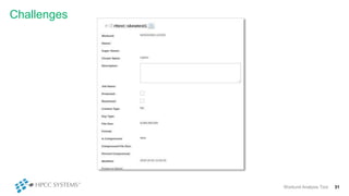 Challenges
Workunit Analysis Tool 31
 