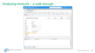 Analyzing workunit - a walk through
Workunit Analysis Tool 8
 