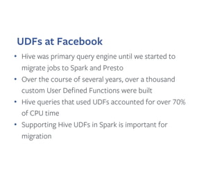 Supporting Over a Thousand Custom Hive User Defined Functions | PDF