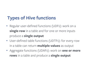 Supporting Over a Thousand Custom Hive User Defined Functions | PDF