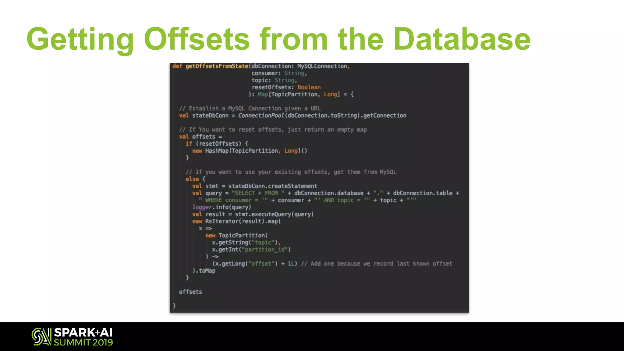 Getting Offsets from the Database
 