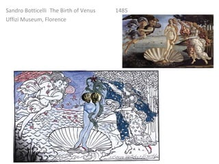 Sandro Botticelli The Birth of Venus 1485 Uffizi Museum, Florence 